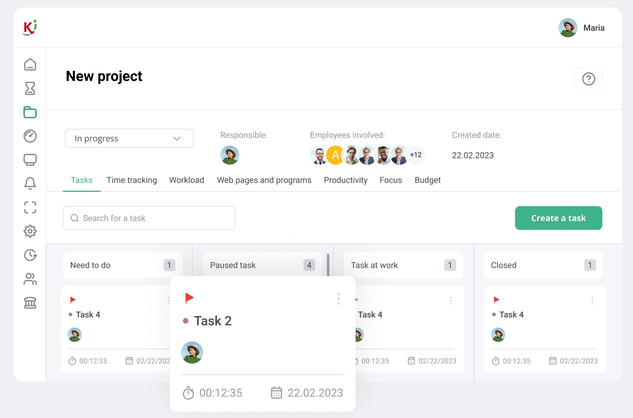 Project tracking interface screenshot.